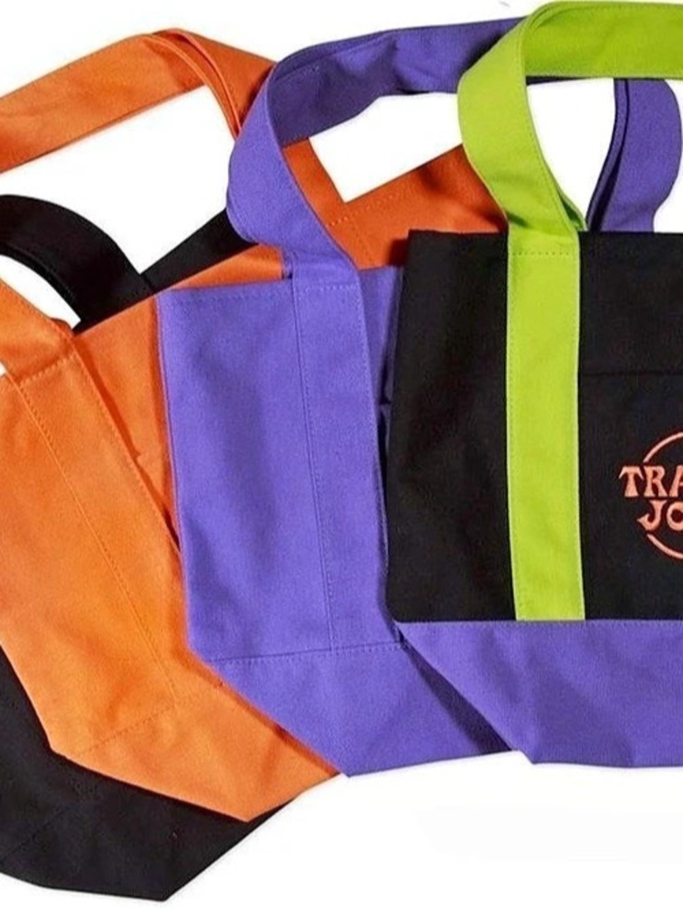 Trader Joe's Trick-or-Treat Mini Canvas Totes Set of 4 Canvas Totes